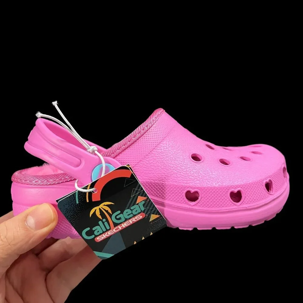 Skechers Toddler Girls Faux Fur Slip On‎ Clog Size 9-10 Pink Warm Comfort Shoes